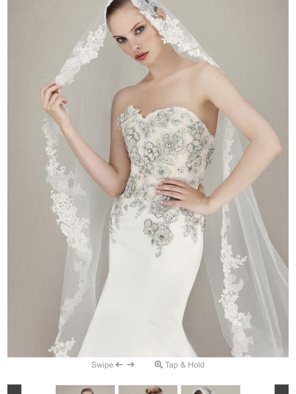 ENZOANI Wedding Dress Sz 12 Bridal NWT sample sale mermaid fit intricate beading